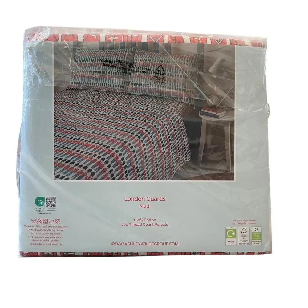 Cath Kidston London Guards Soldiers Christmas Nutcracker QUEEN Sheet Set 4 pc